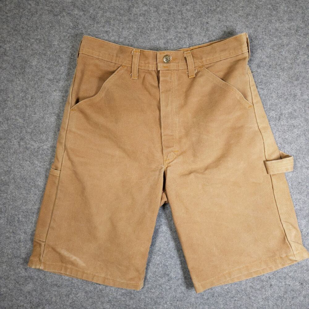 Vintage 90s Gung Ho Shorts Men Cargo Khaki Tan Waist 30 Made In USA Duck Canvas